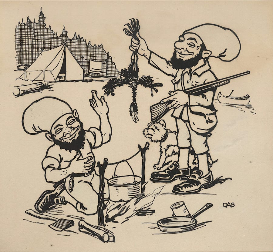 A camping expedition in the forest