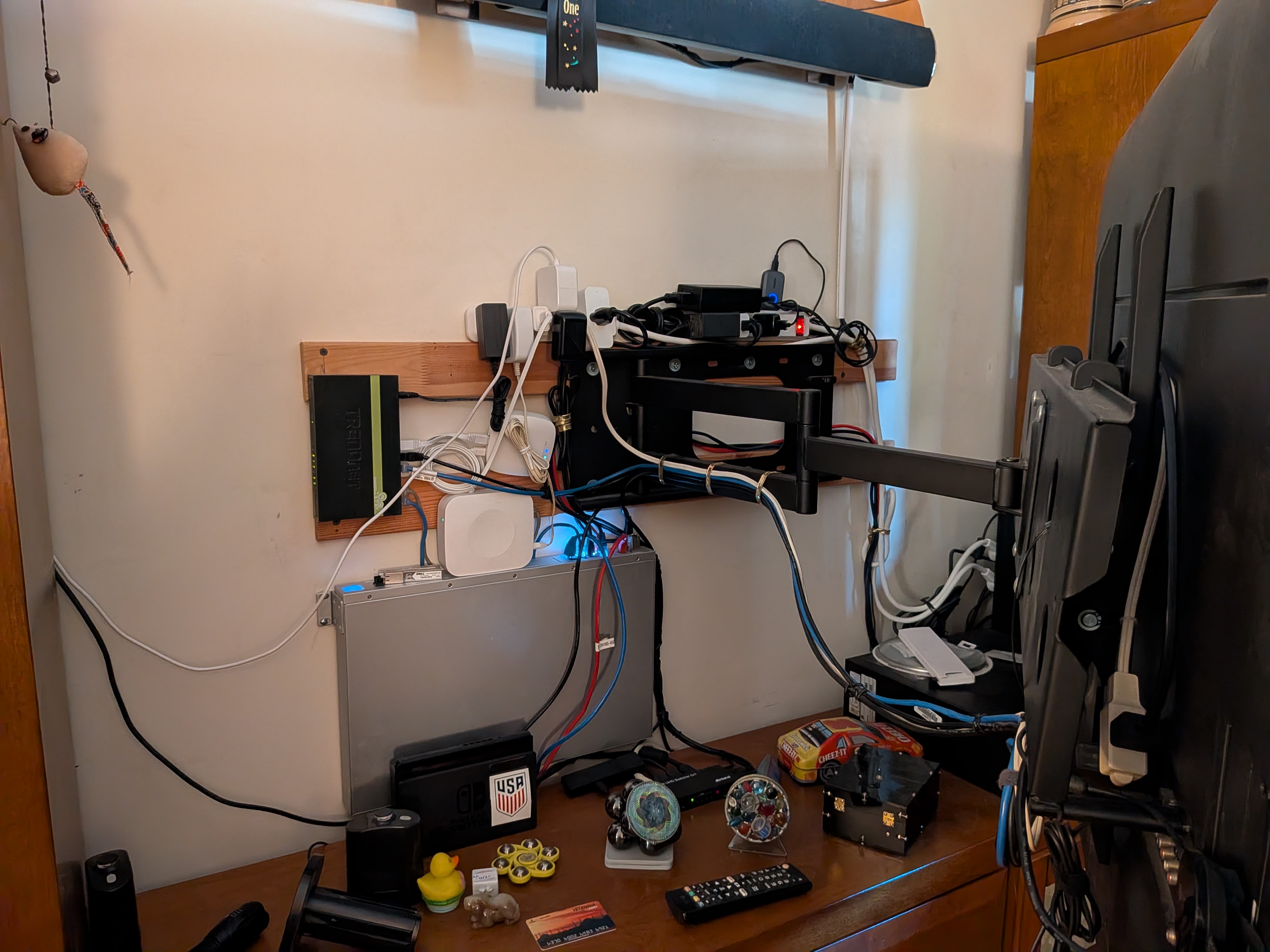 Behind the TV