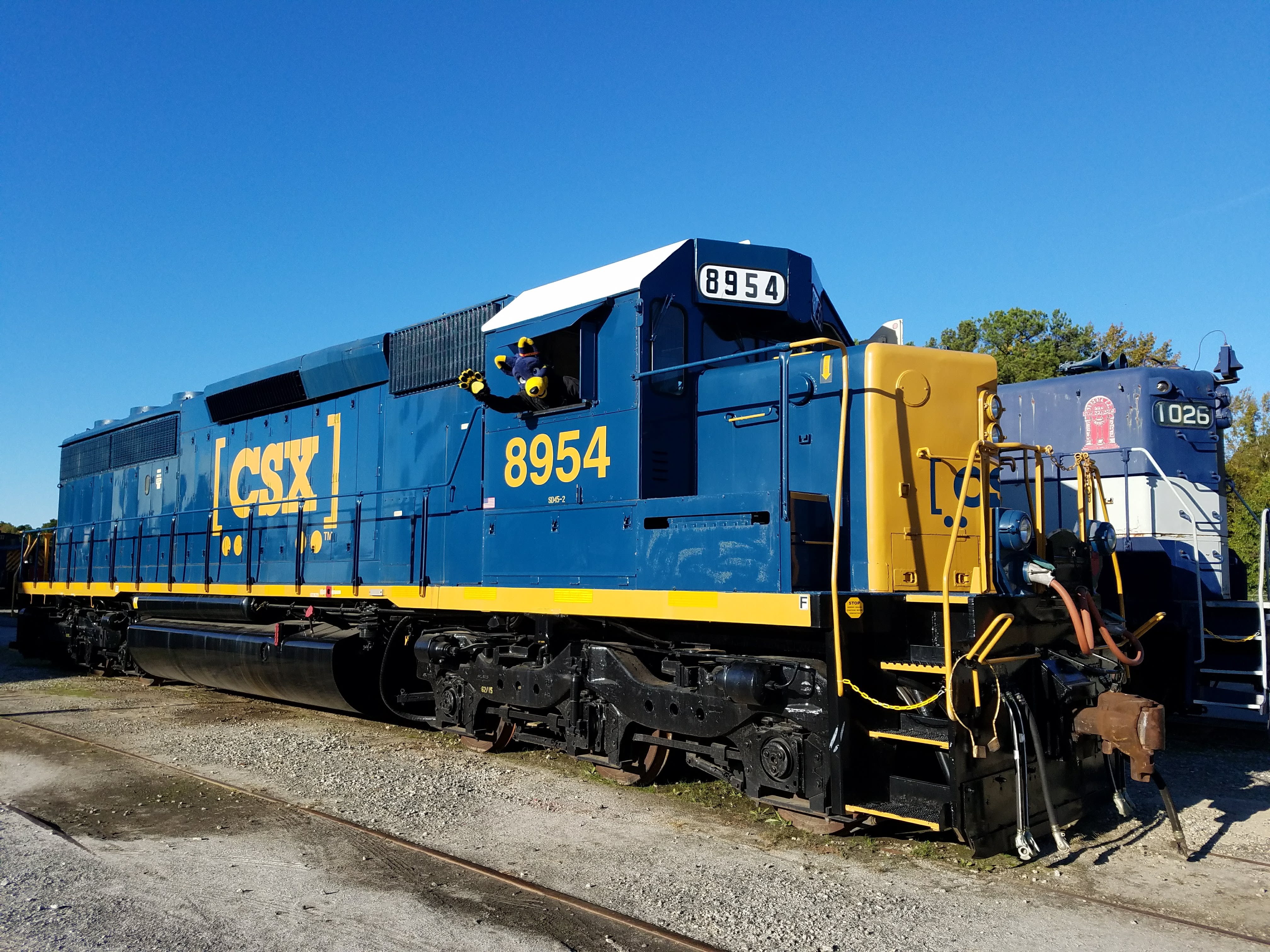 Me at the control stand of CSX EMD SD45-2 8954