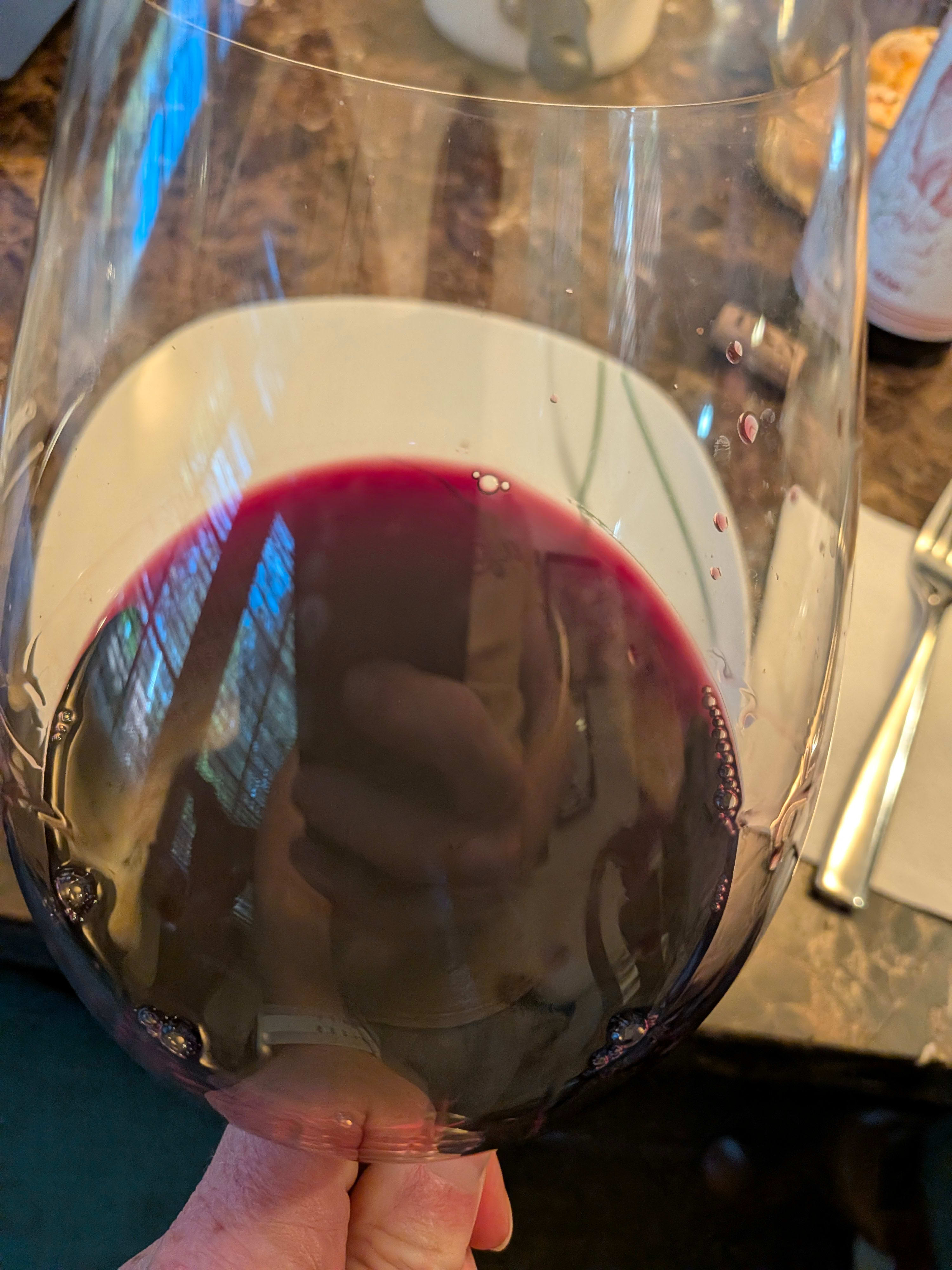 wine in glass
