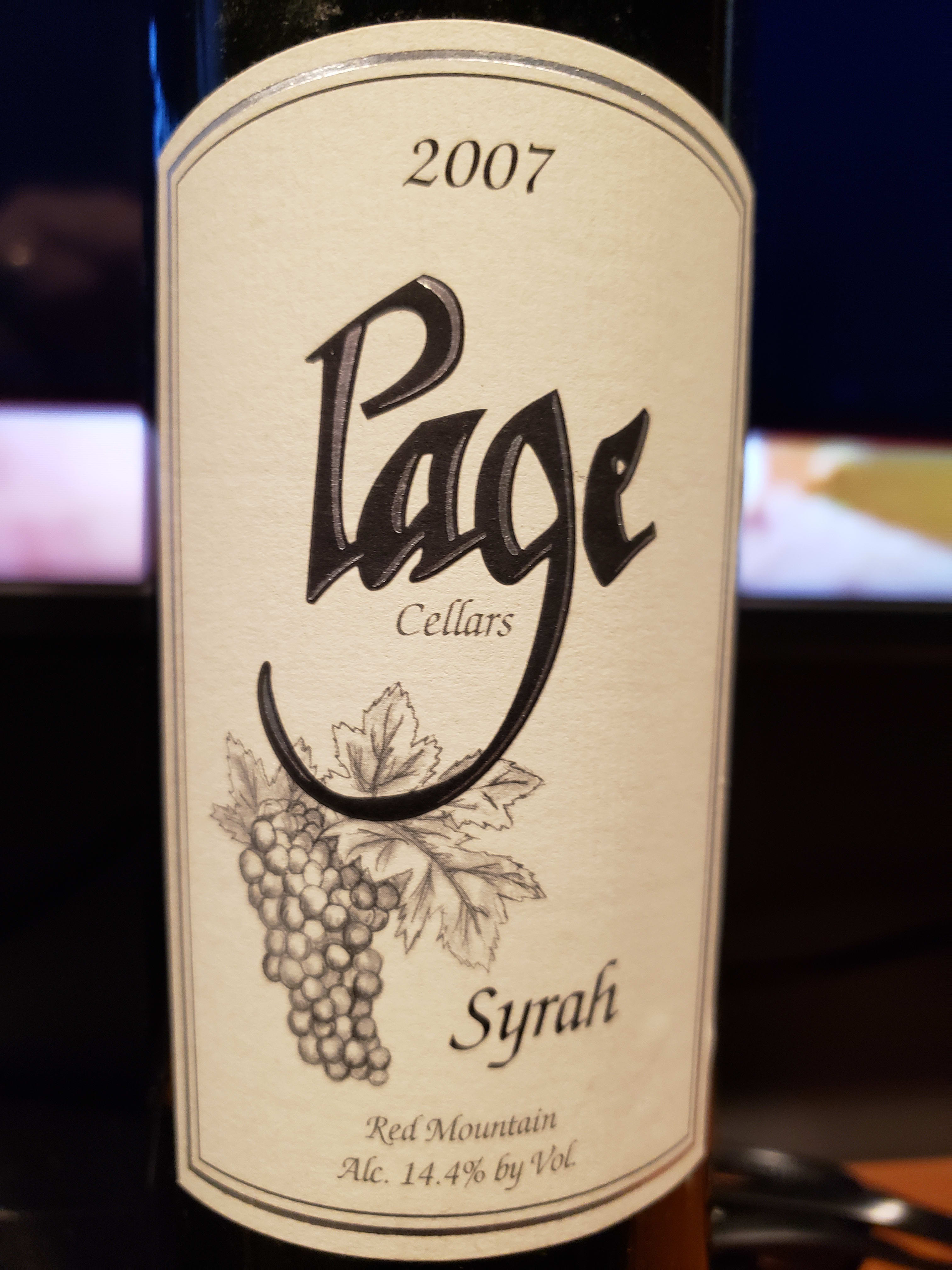 2007 Page Cellars Syrah