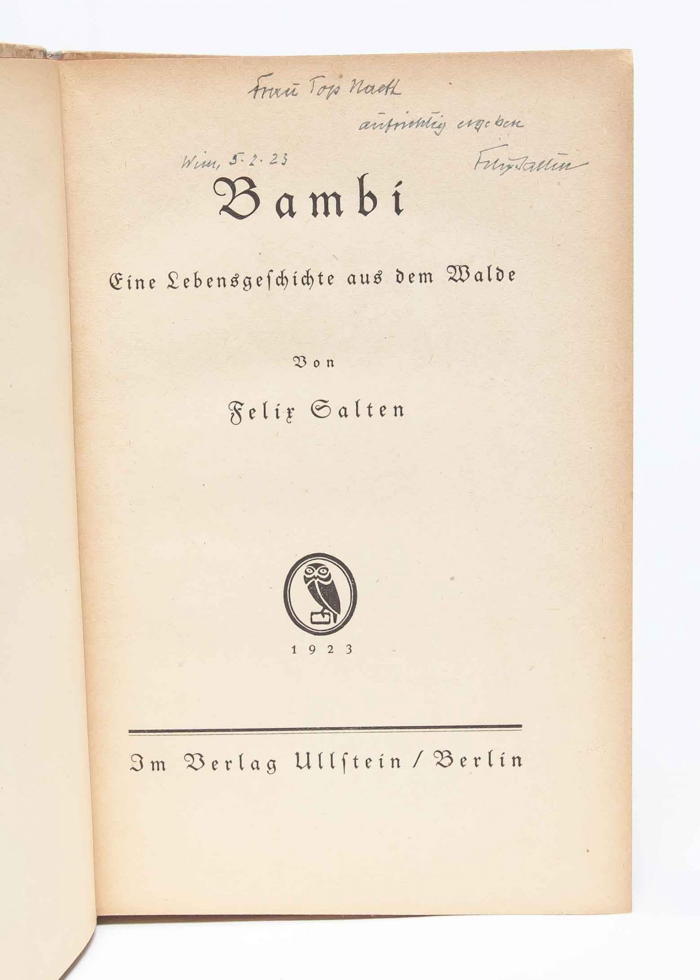 Bambi, 1923, with no copyright notice
