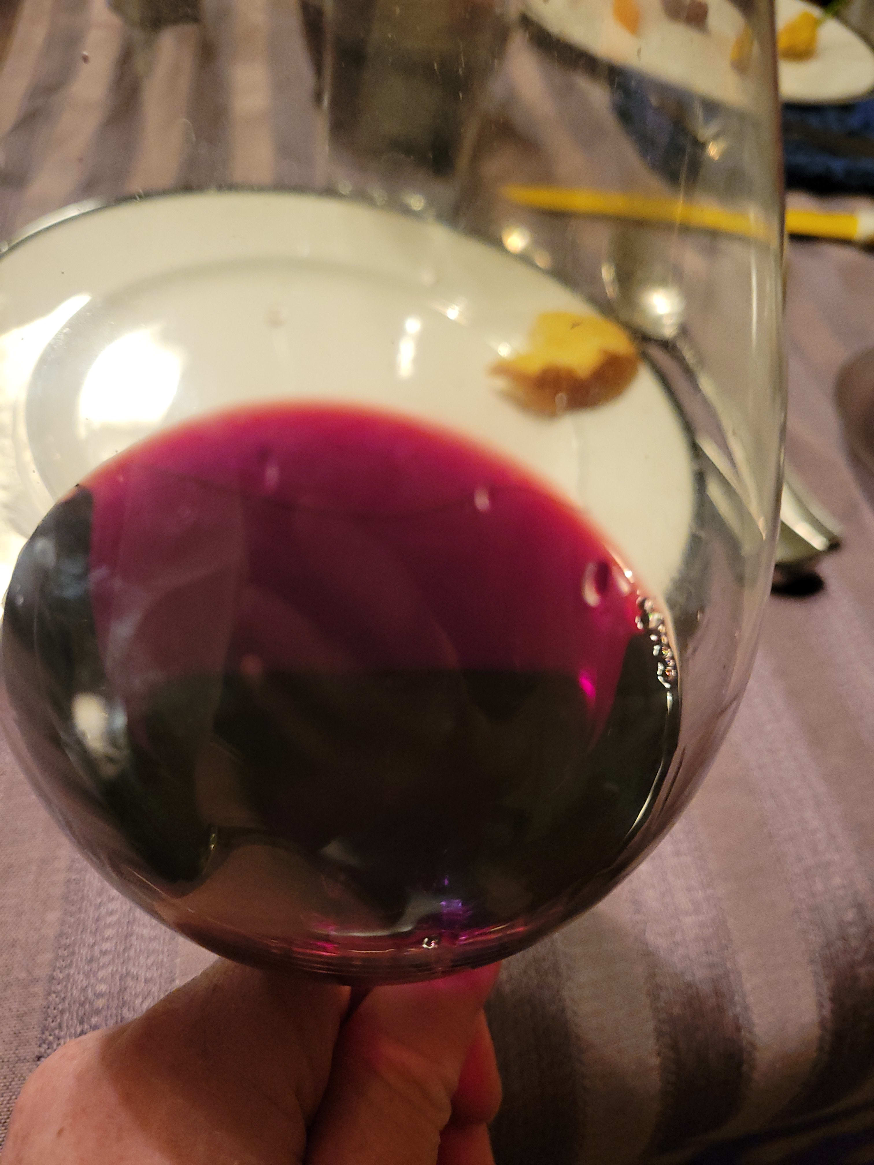 wine in glass tipped