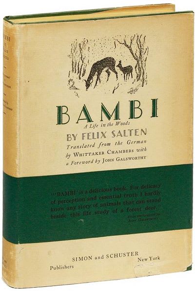 The first English edition of Bambi, translated by Whittaker Chambers