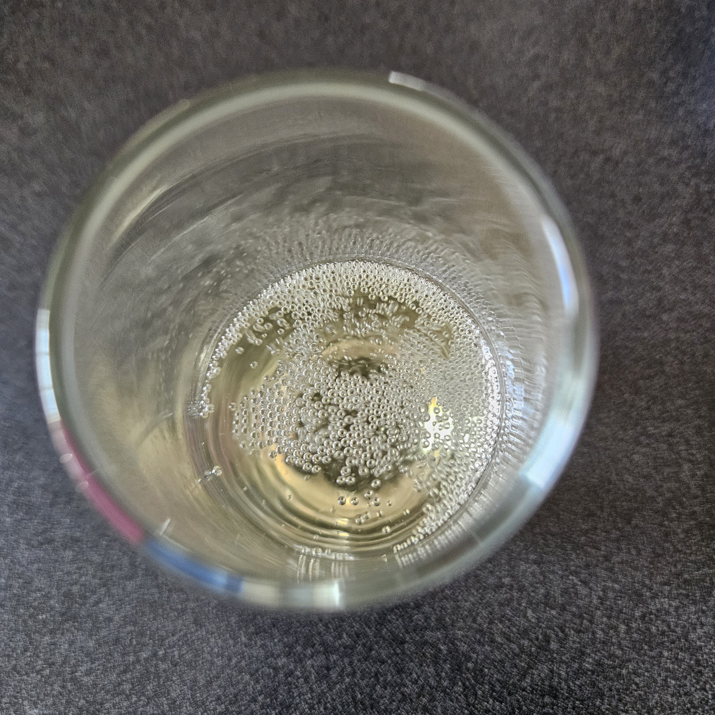 in the glass