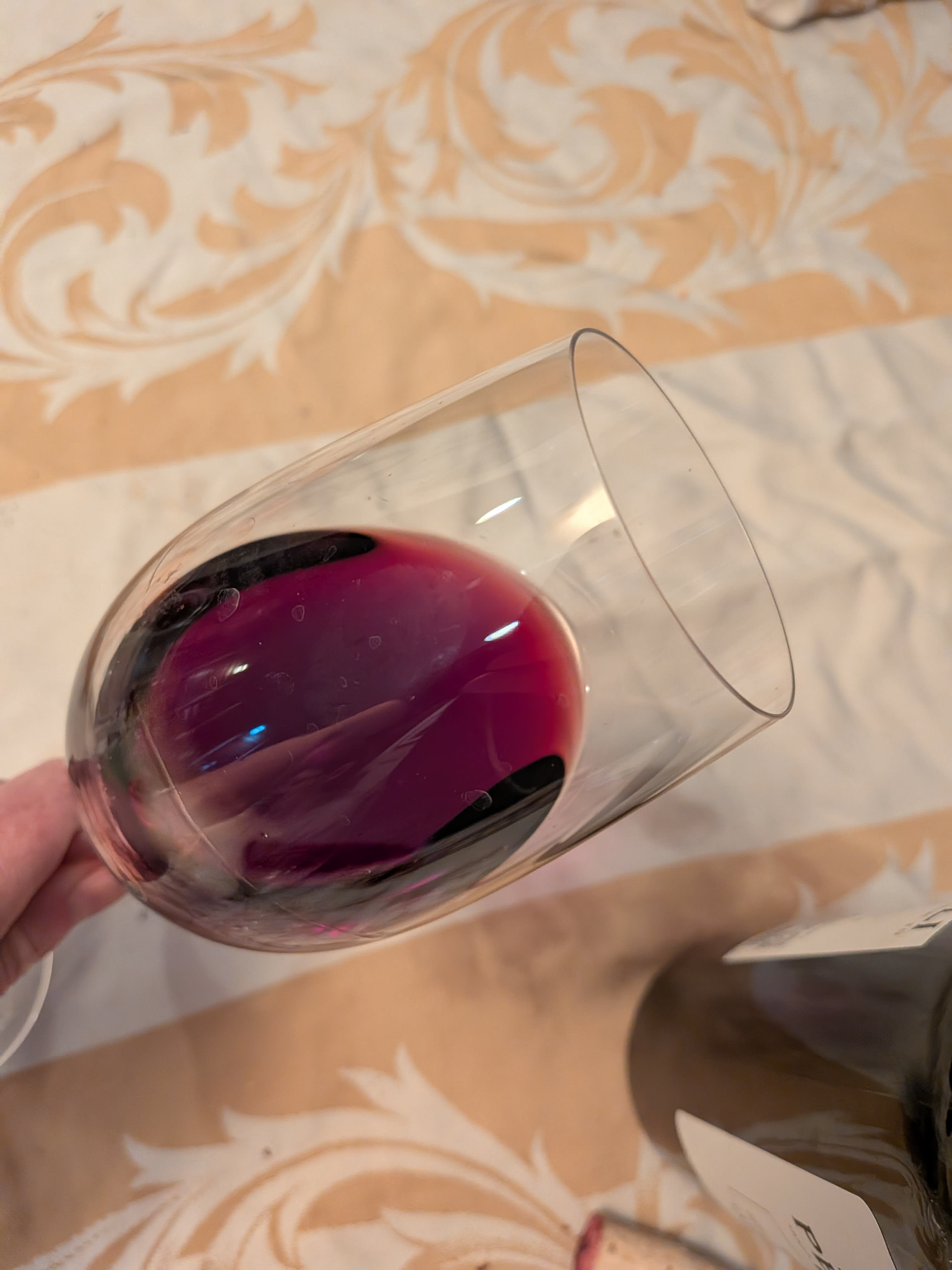 wine in glass side
