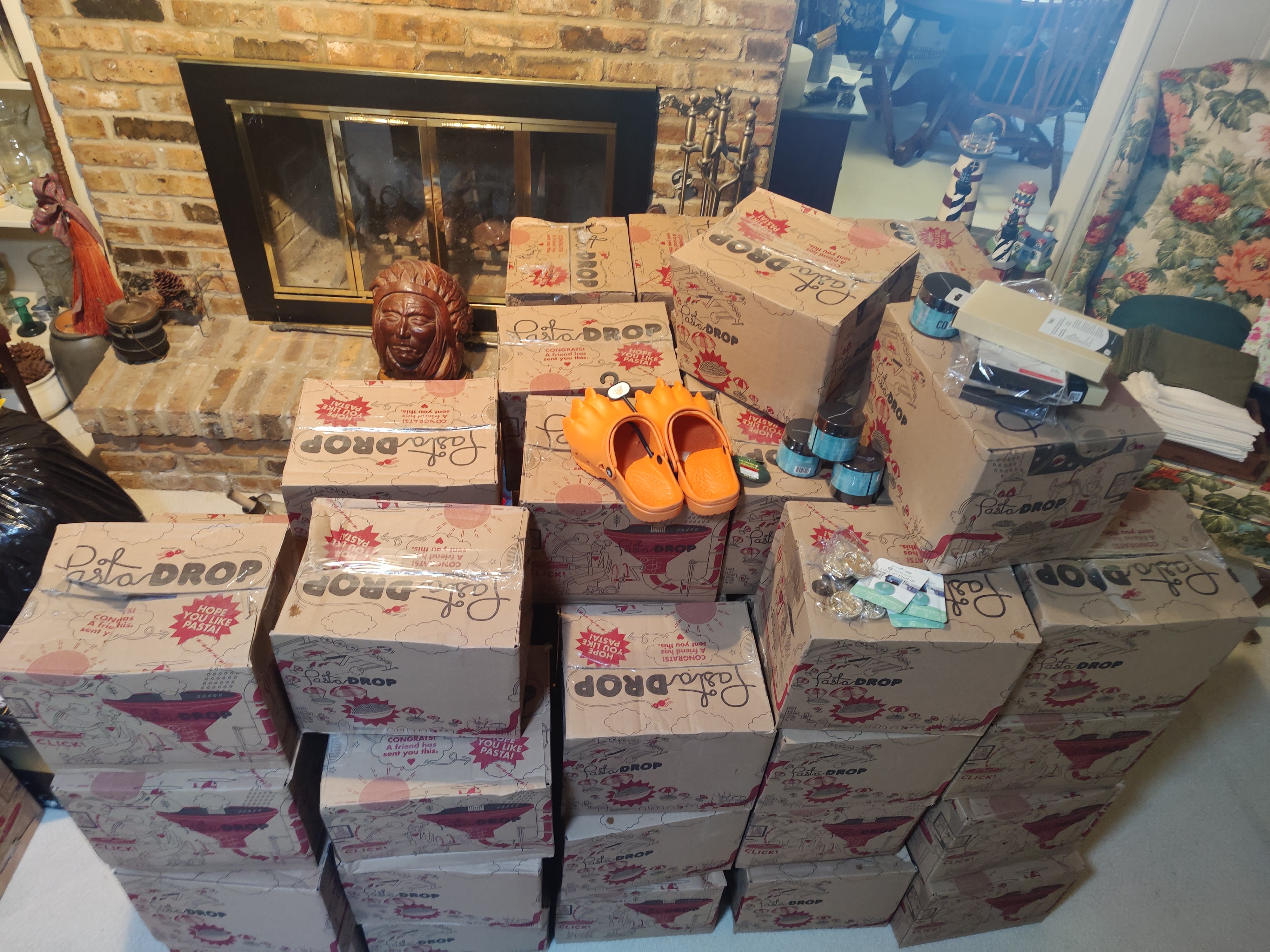 all the boxes relocated and a few opened