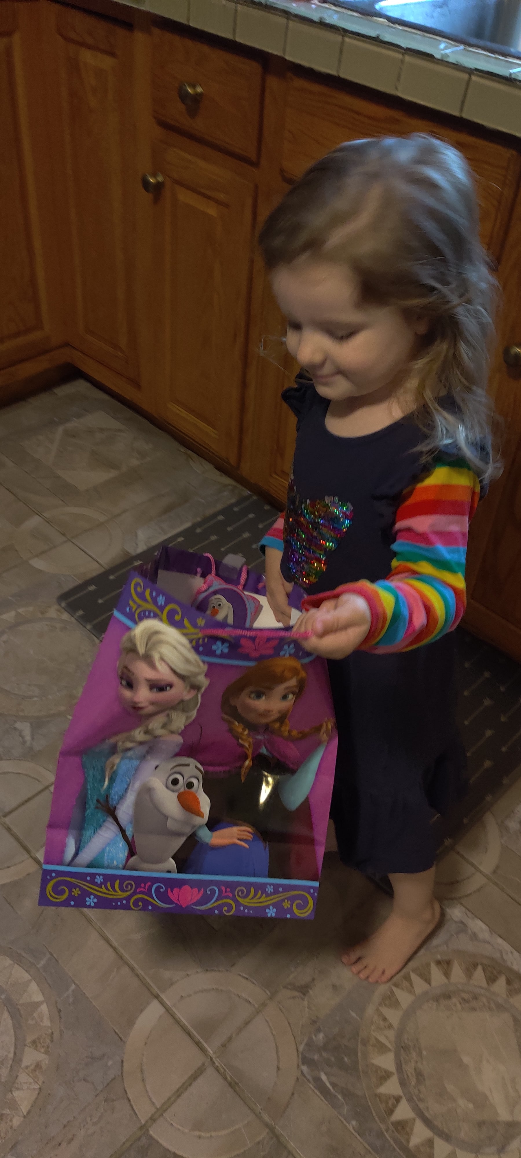 Emma with a bag