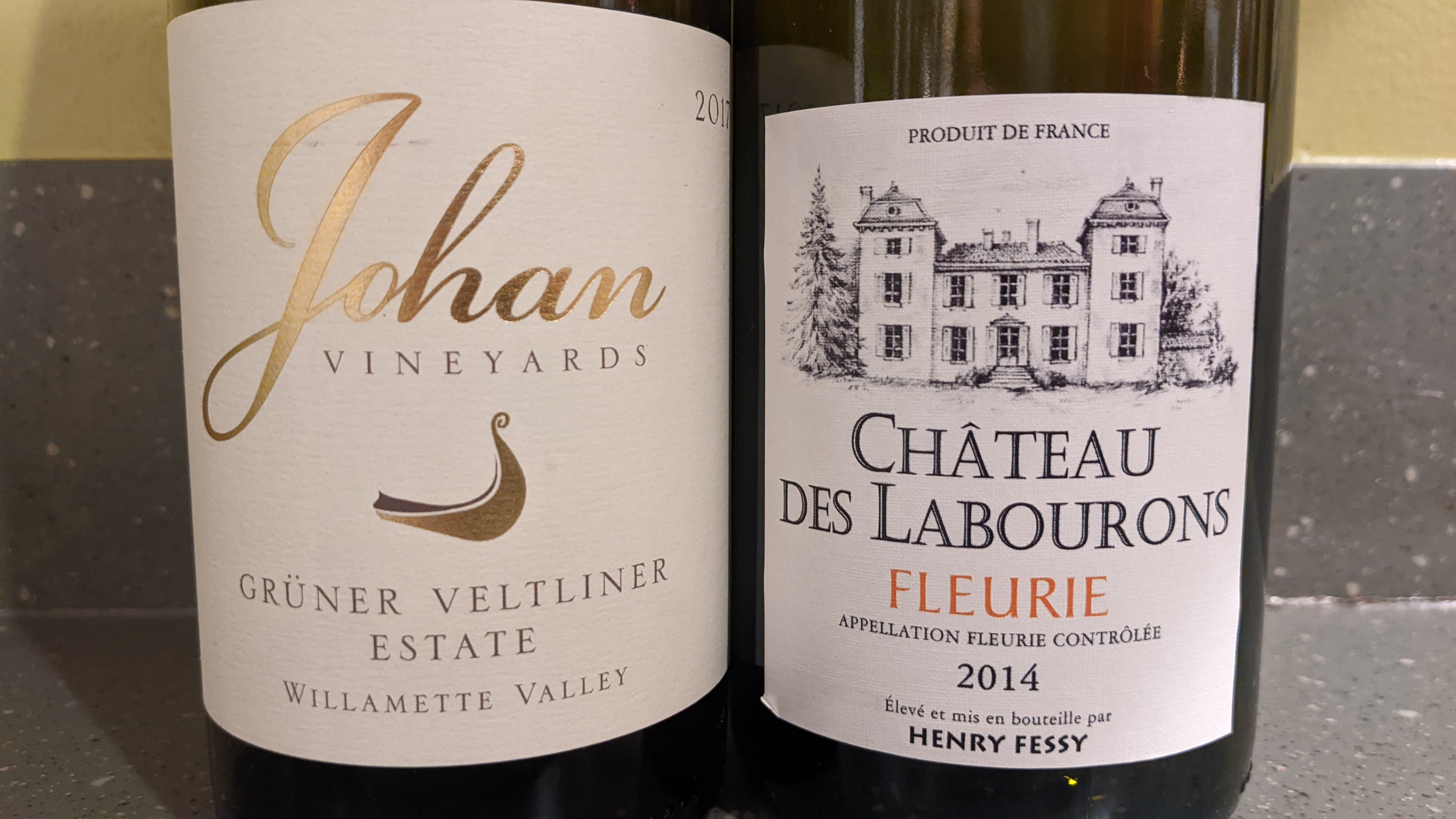 two wine bottles