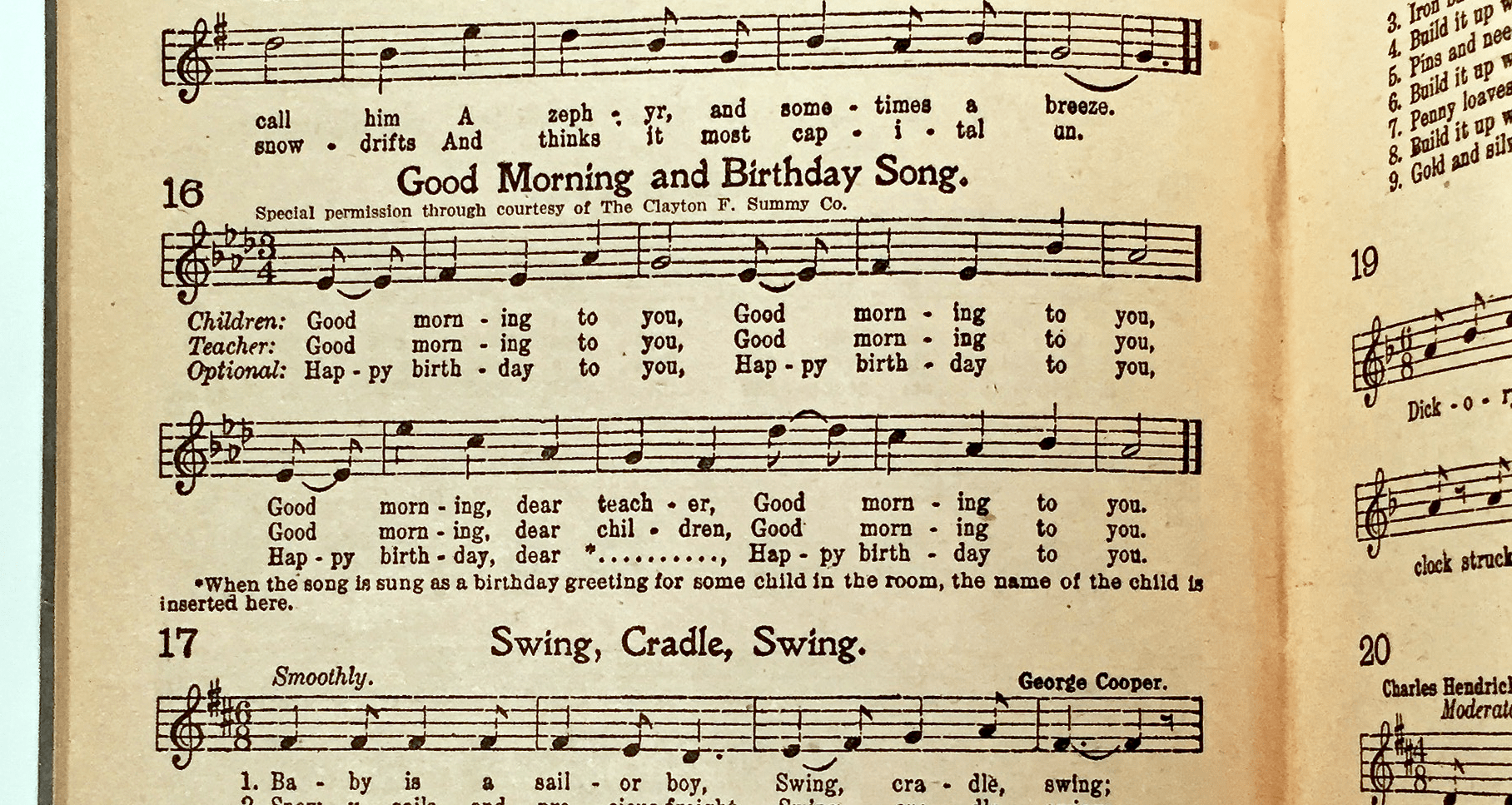 A copyright-missing 1922 appearance of “Happy Birthday”