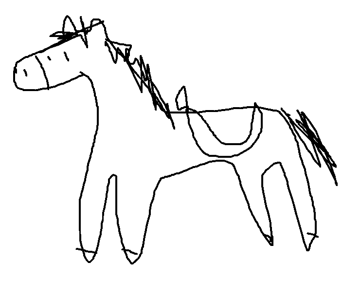 a badly drawn MSPaint horse