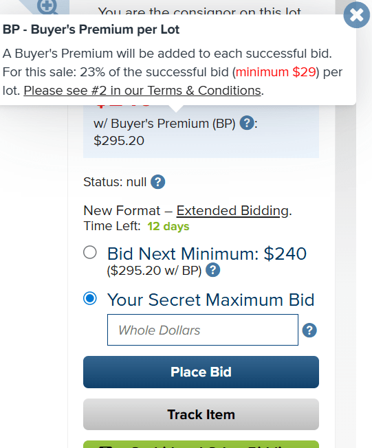 buyers premium