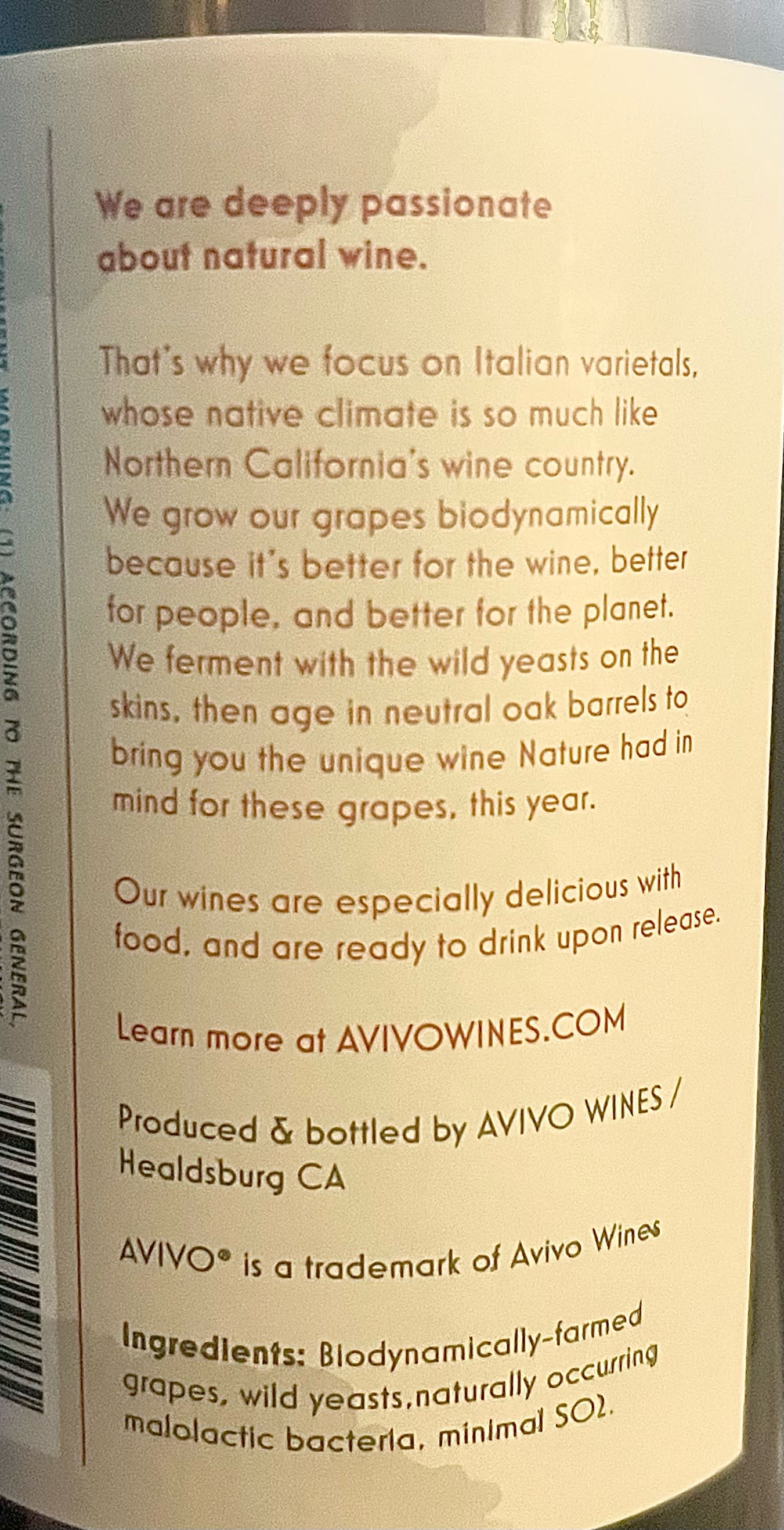 avivo label back