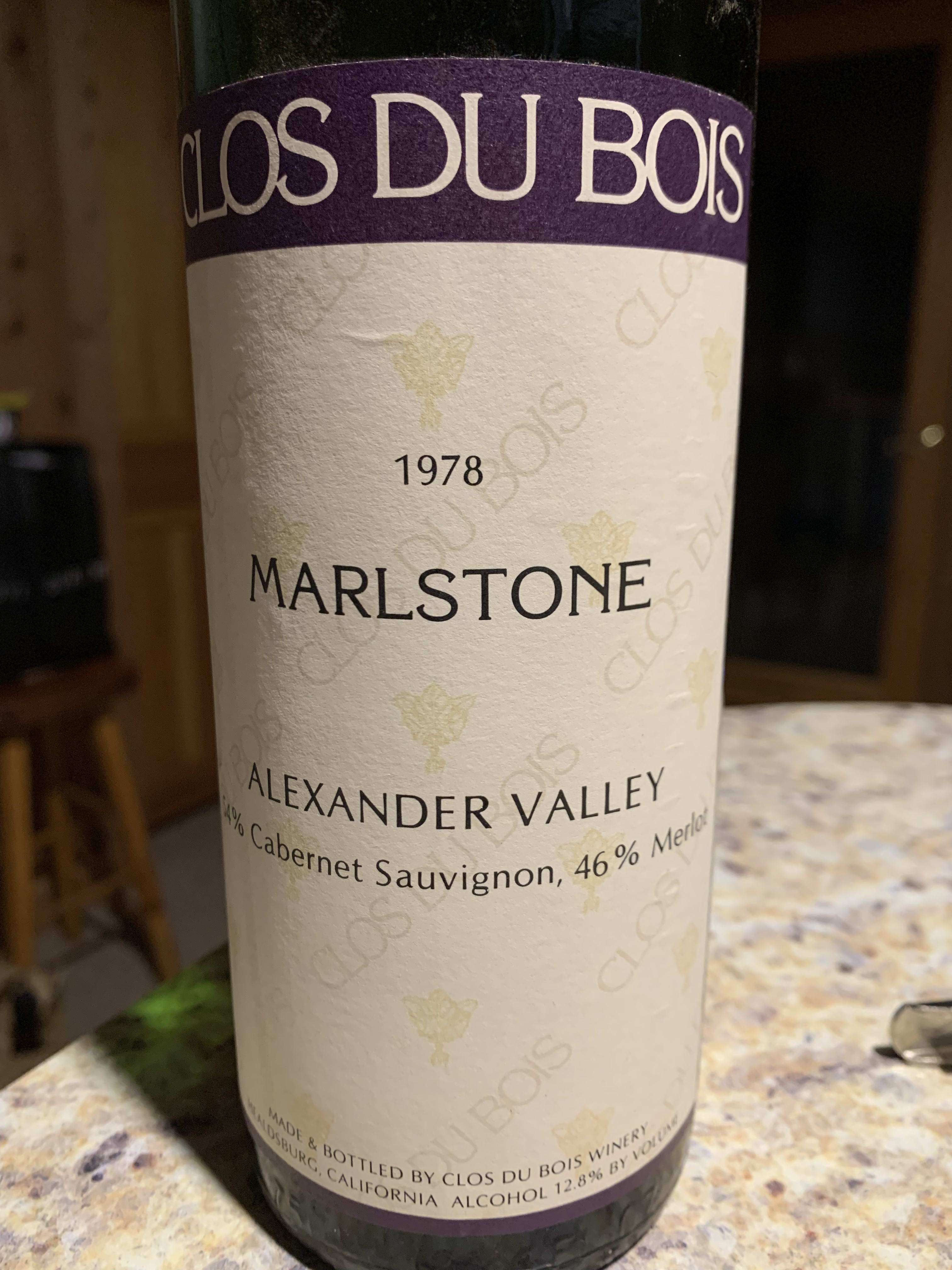 1978 Clos du Bois Marlstone