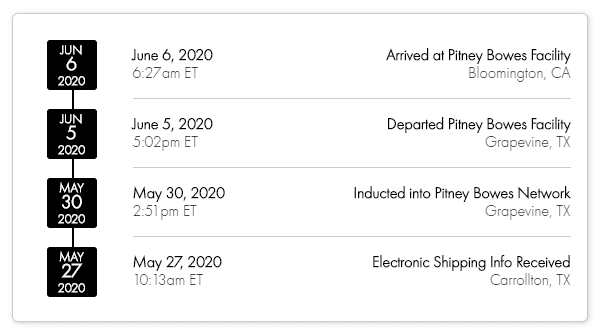 Shipping Schedule