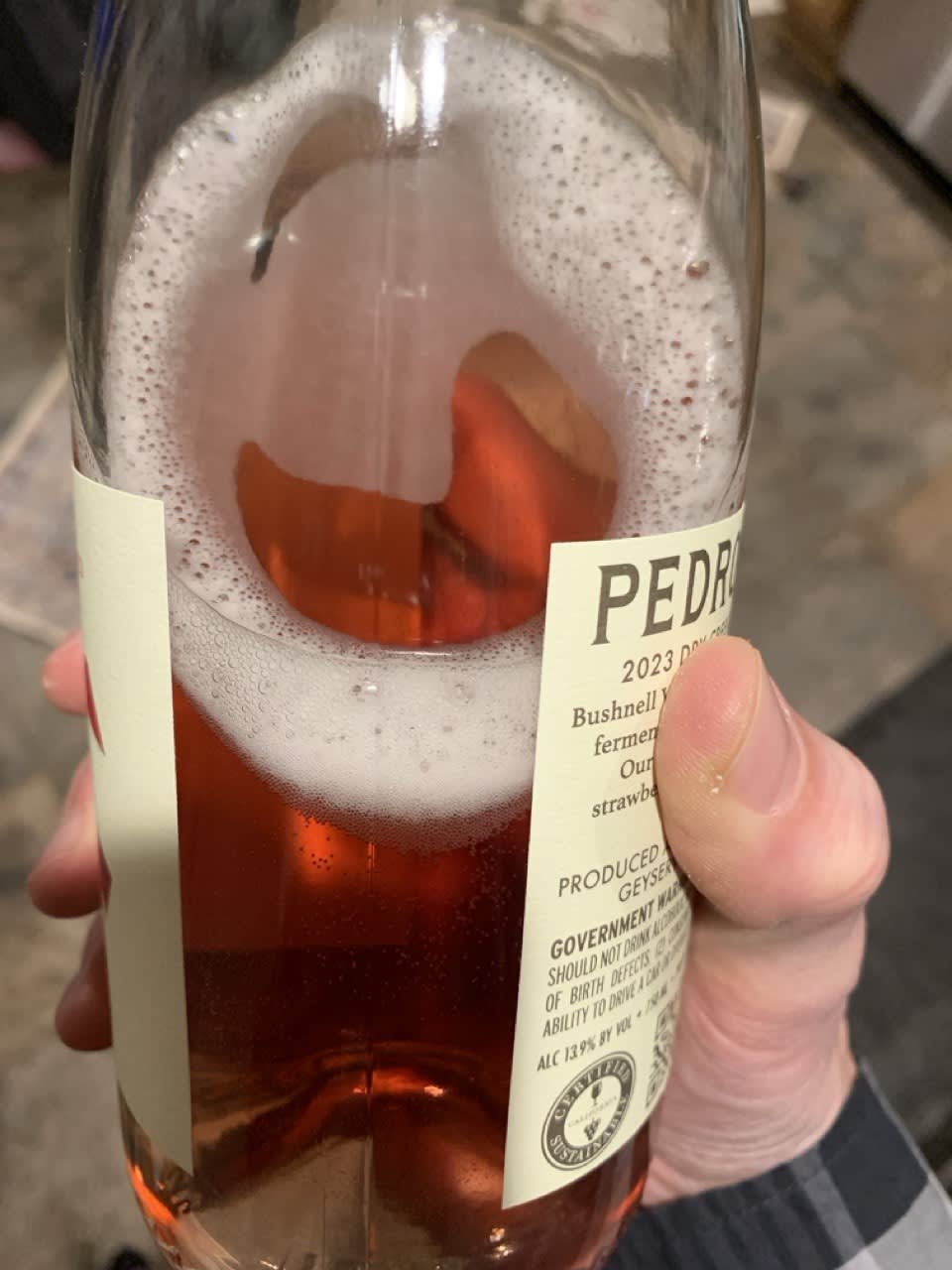 Fizzy Bottle of Pedroncelli Rosé
