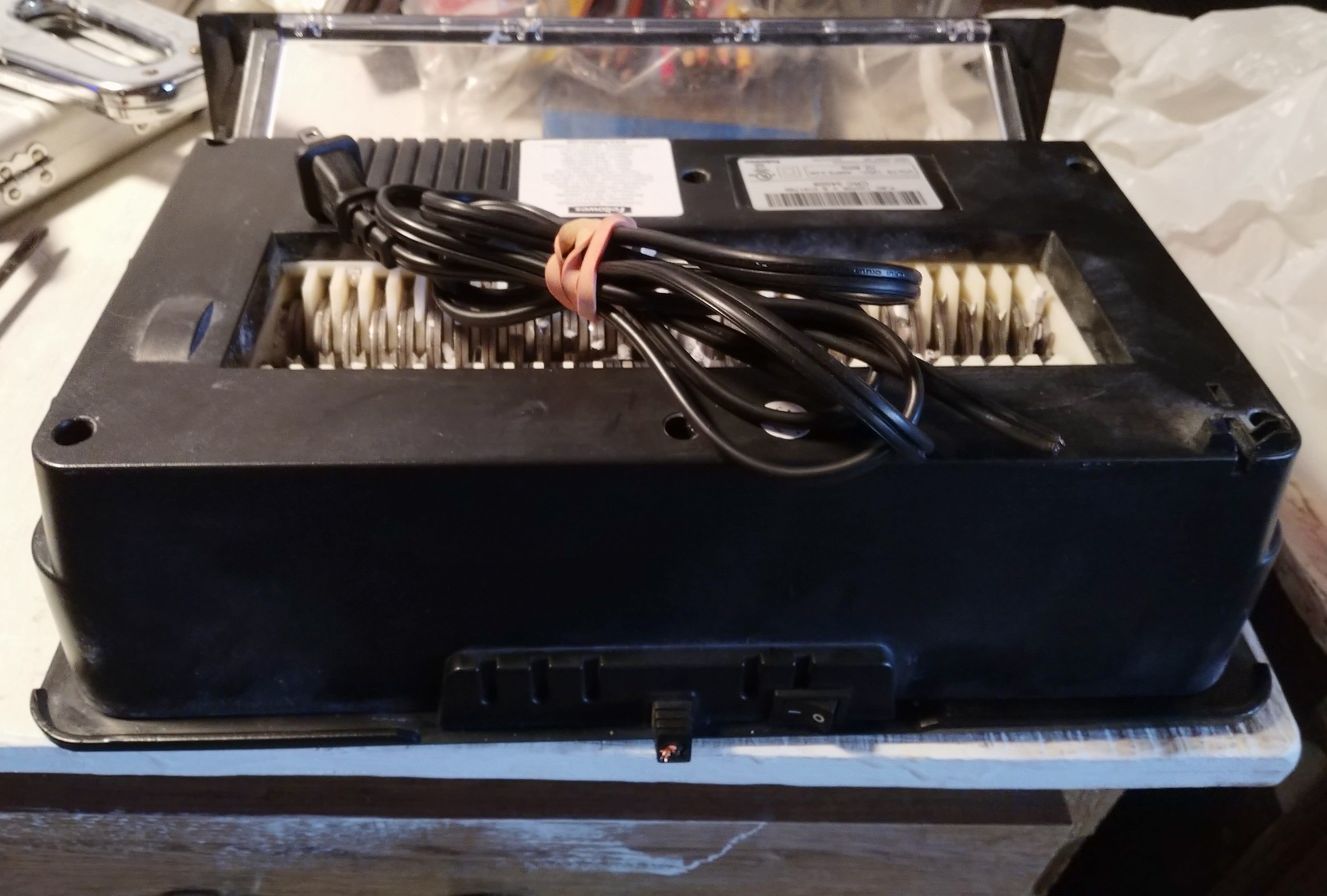 Power cord severed