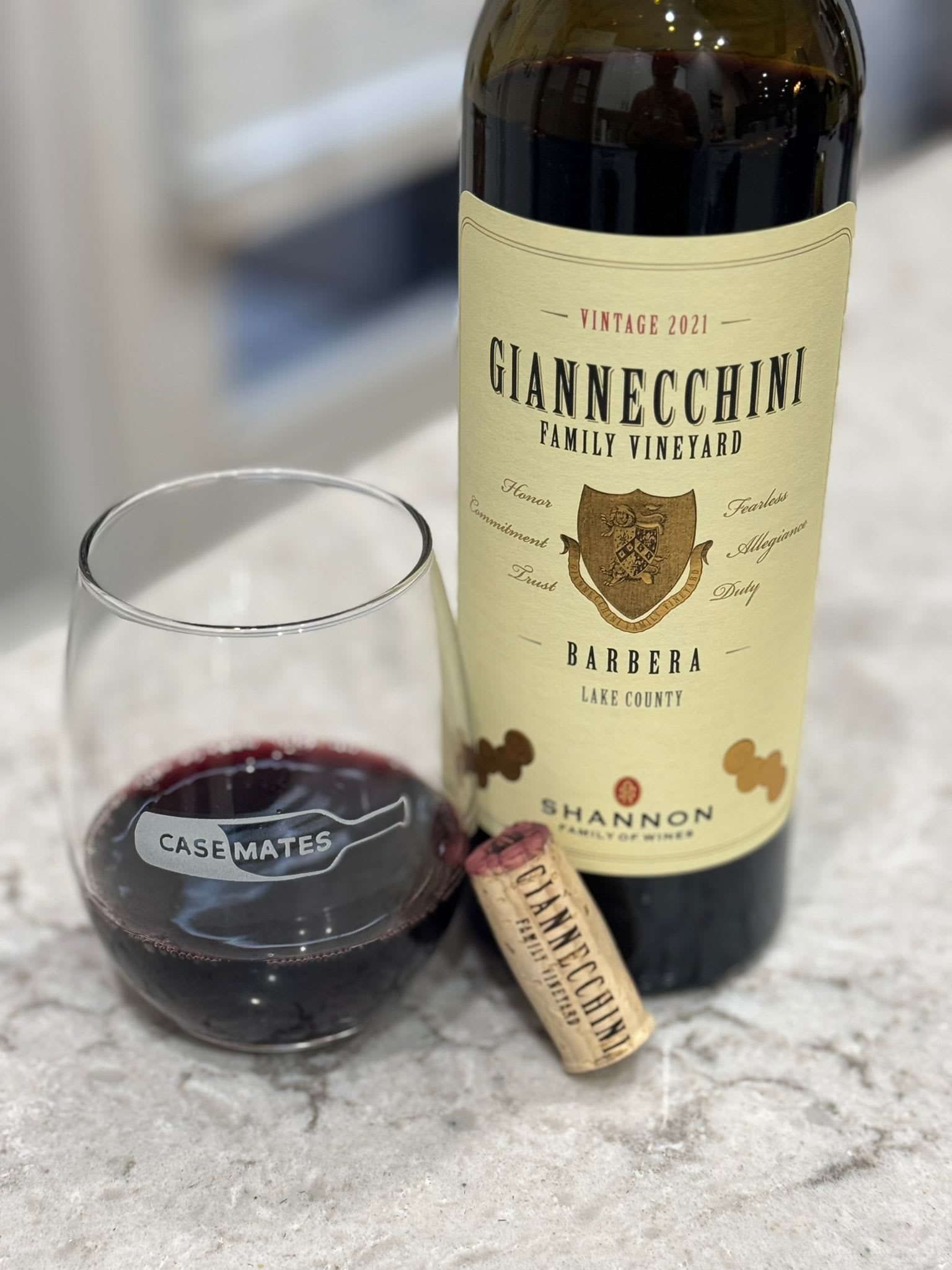 Glass of Barbera