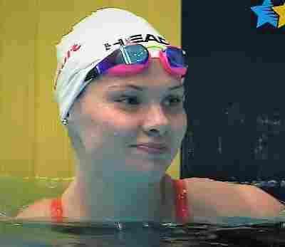 Ukranian swimmer Mariya Liver
