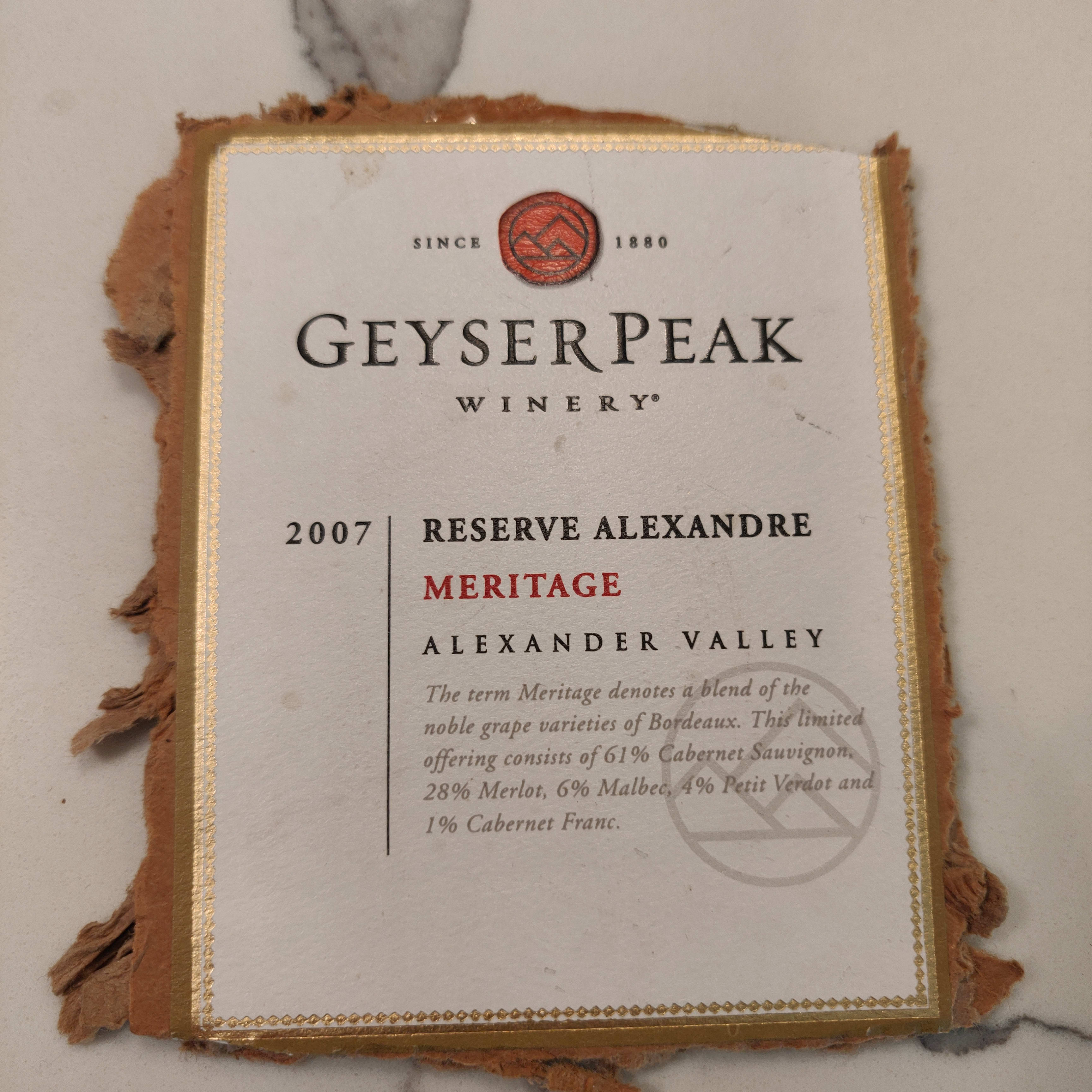 2007 Geyser Peak Reserve Alexandre Meritage