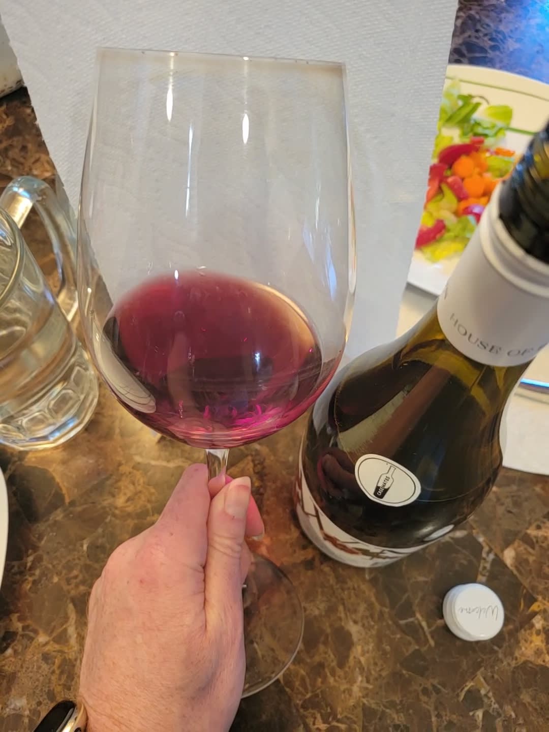 wine in glass