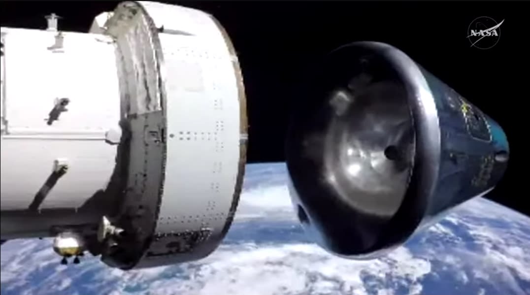 Orion spacecraft separation complete