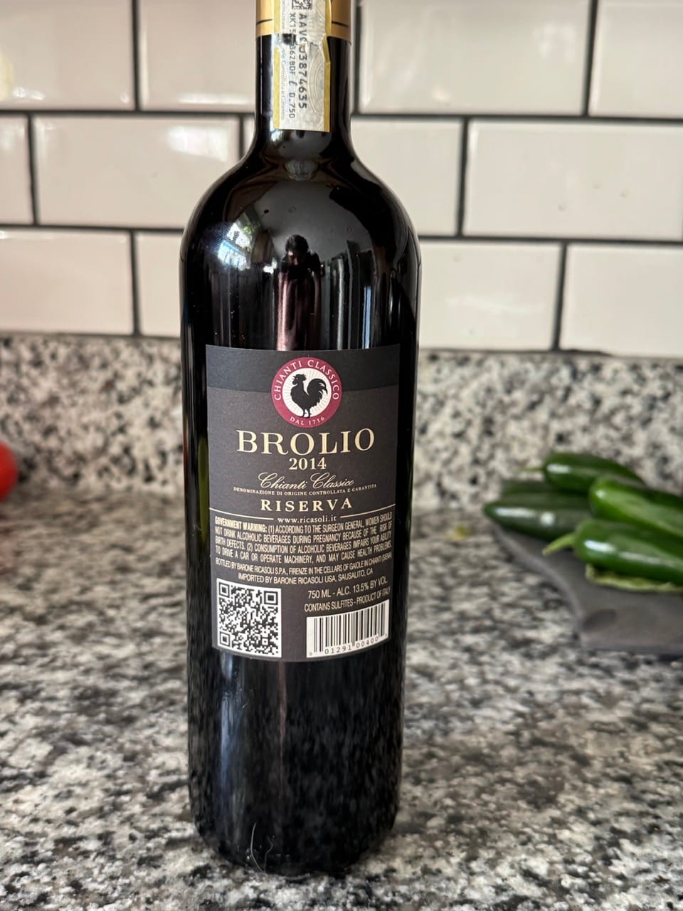 2014 Barone Ricasoli Brolio Chianti Classico Riserva bottle back