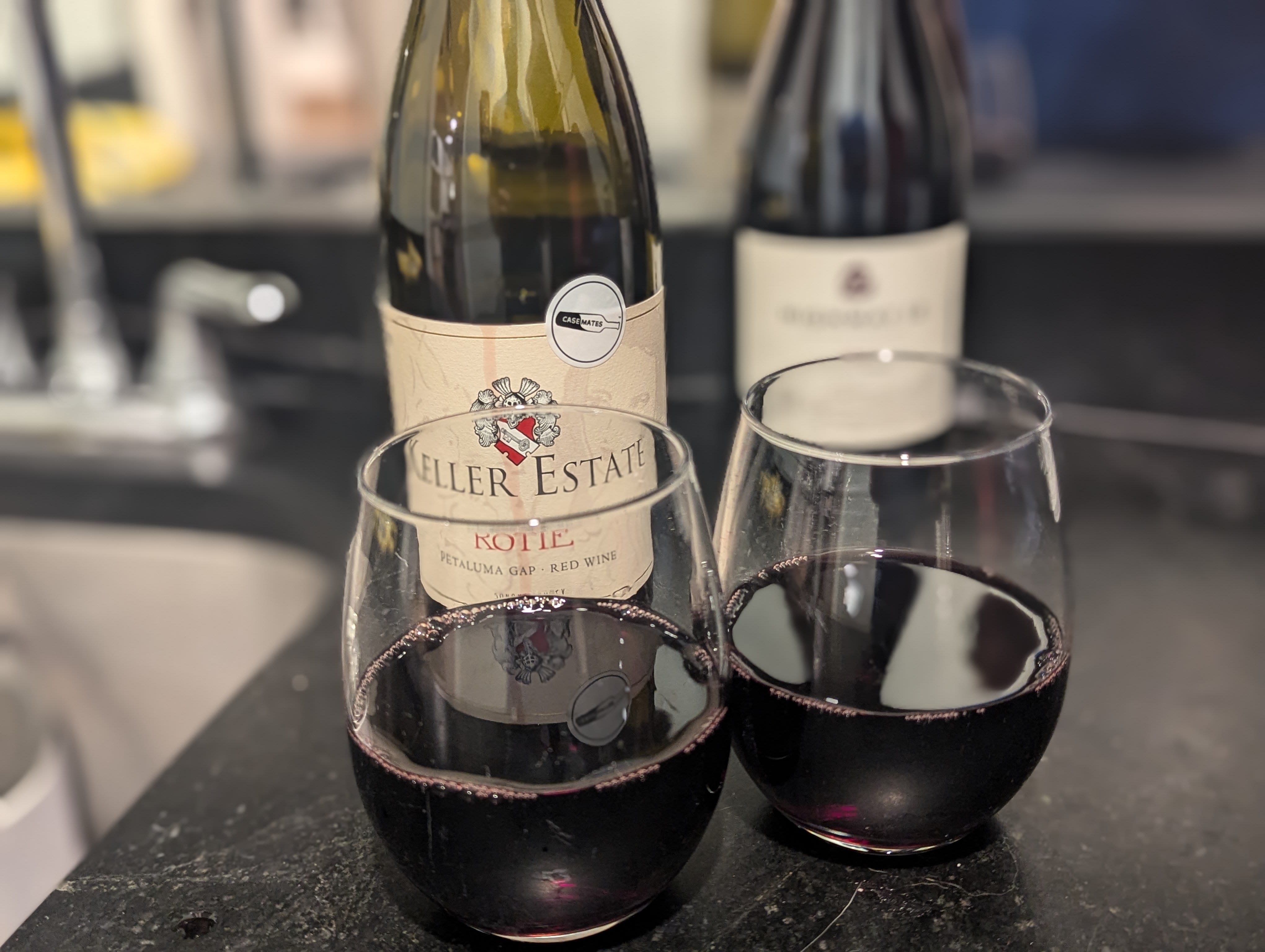 Poured two glasses