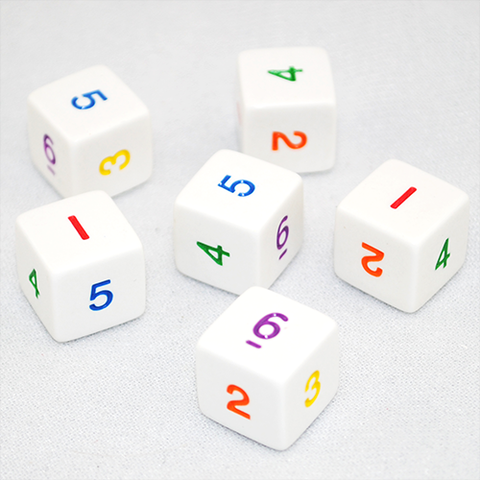 Six-sided dice with an underline from Game Master Dice Six-sided dice with an underline from Game Master Dice