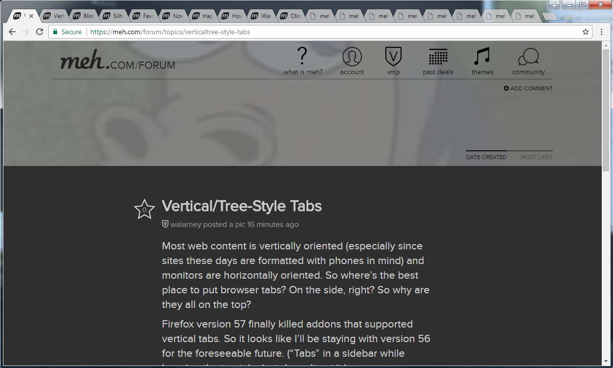 horizontal tabs