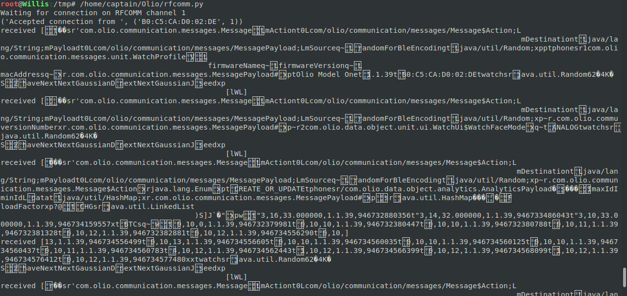 Command output