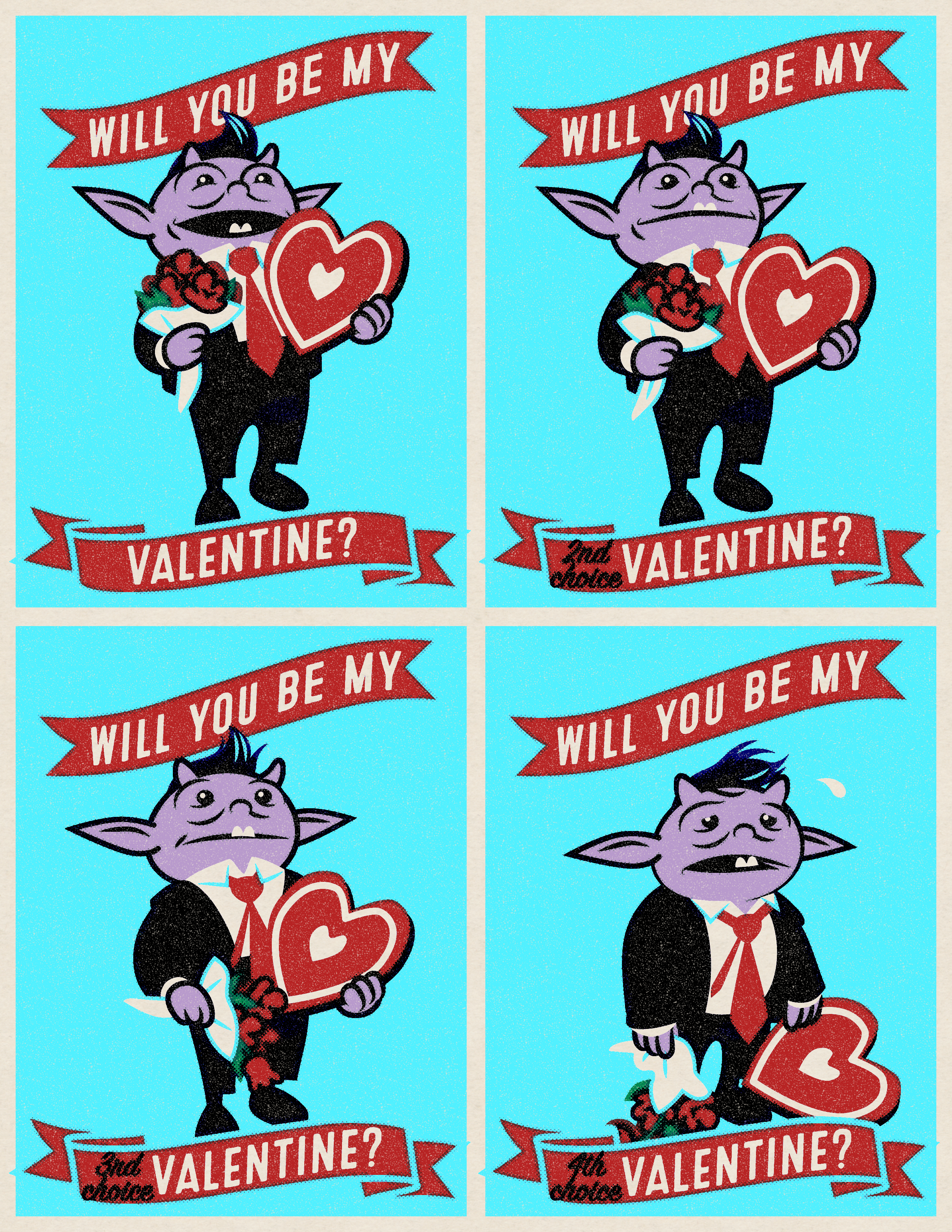 front of Irk valentine cards